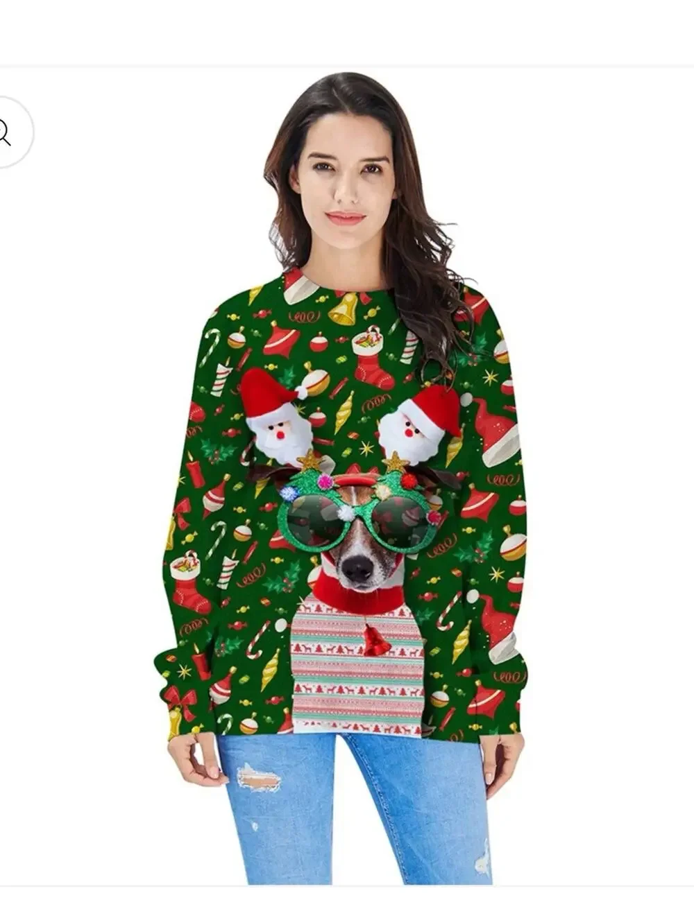 Sunglasses Dog Ugly Christmas Pullover Women’s M New